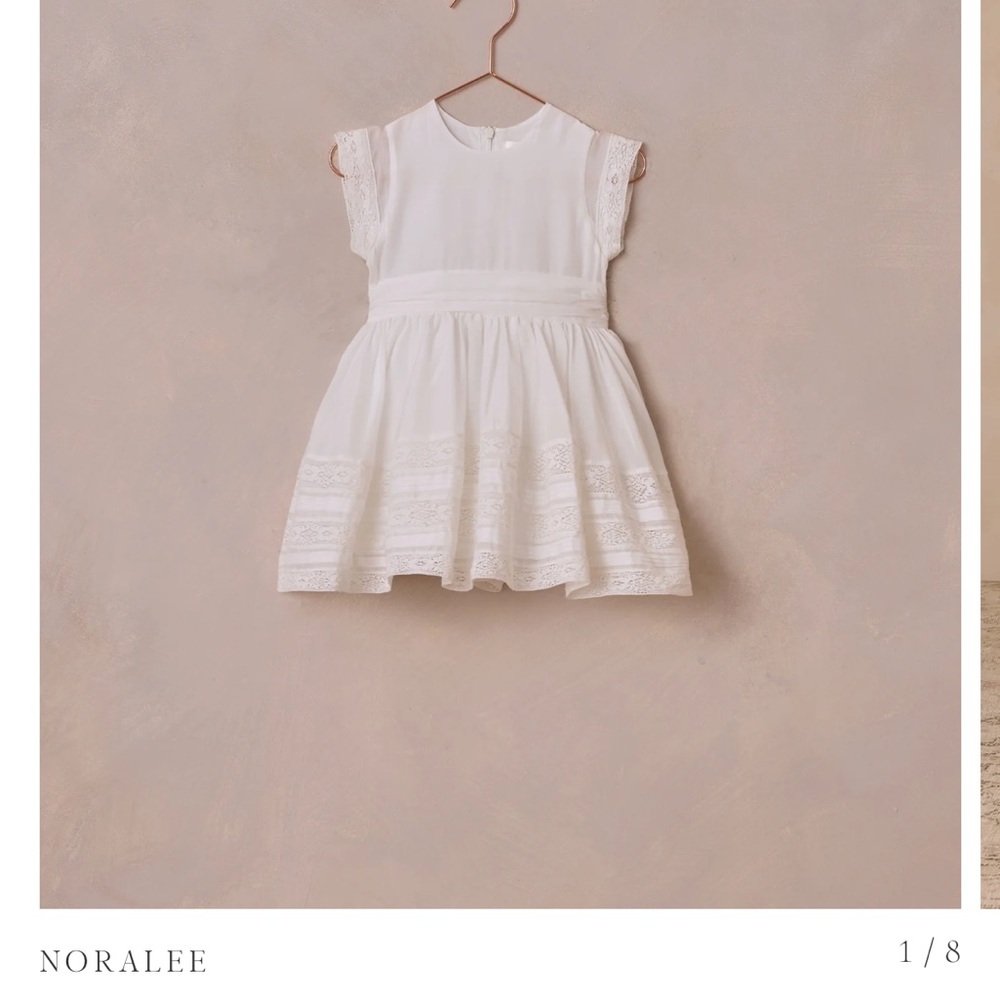 Noralee White Lace baby dress 12M